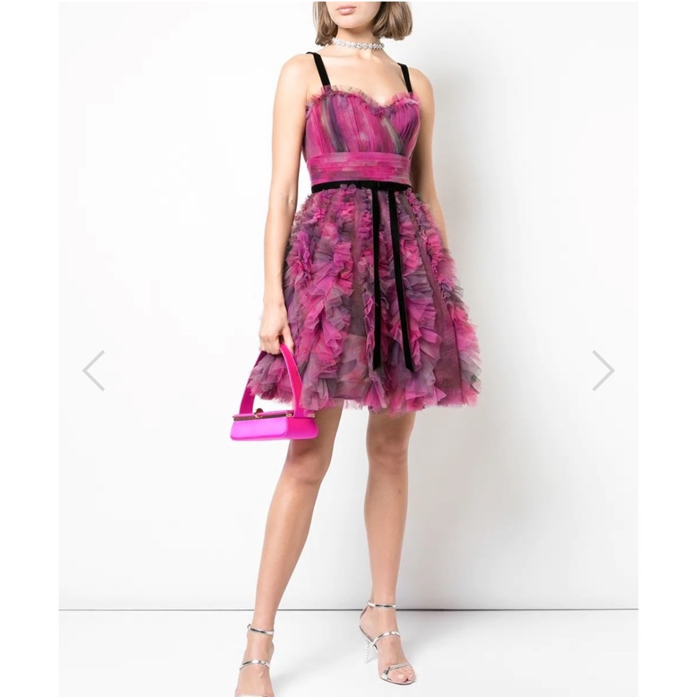 Marchesa Notte Textured Cocktail Dress